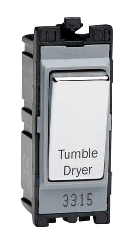 Varilight G201DC.TD Powergrid Module Chrome 20A 1-Way Double Pole Switch 'Tumble Dryer'