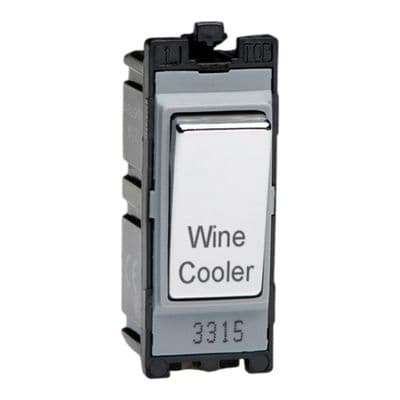 Varilight G201DC.WC Powergrid Module Chrome 20A 1-Way Double Pole Switch 'Wine Cooler'