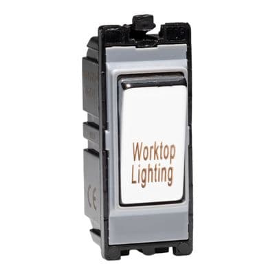 Varilight G201DC.WL Powergrid Module Chrome 20A 1-Way Double Pole Switch 'Worktop Lighting'