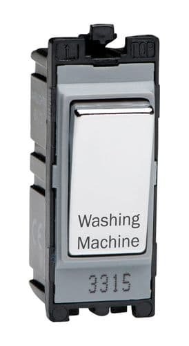 Varilight G201DC.WM Powergrid Module Chrome 20A 1-Way Double Pole Switch 'Washing Machine'