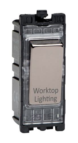 Varilight G201DI.WL Powergrid Module Iridium Black 20A 1-Way Double Pole Switch 'Worktop Lighting'