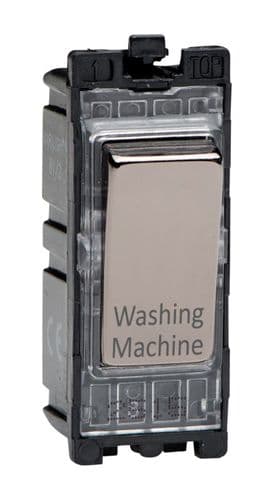 Varilight G201DI.WM Powergrid Module Iridium Black 20A 1-Way Double Pole Switch 'Washing Machine'
