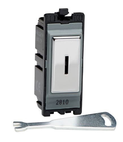 Varilight G201DKC Powergrid Module Chrome 20A 1-Way Double Pole Key Switch