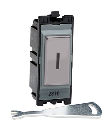 Varilight G201DKI Powergrid Module Iridium Black 20A 1-Way Double Pole Key Switch