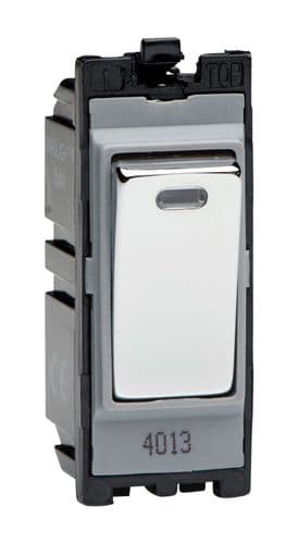 Varilight G201DNC Powergrid Module Chrome 20A 1-Way Double Pole Switch + Neon