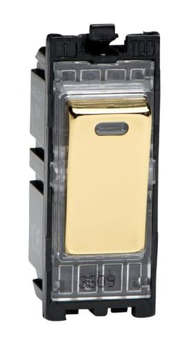 Varilight G201DNV Powergrid Module Brass 20A 1-Way Double Pole Switch + Neon
