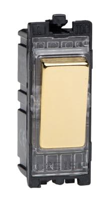 Varilight G201DV Powergrid Module Brass 20A 1-Way Double Pole Switch