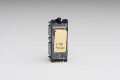 Varilight G201DV.FF PowerGrid Module Brass 20A 1-Way Double Pole Switch 'Fridge Freezer'