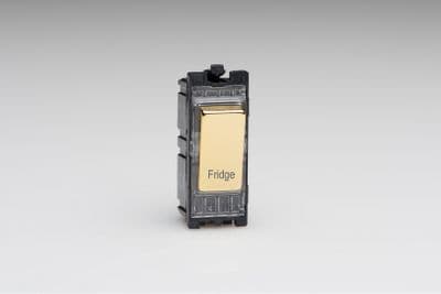 Varilight G201DV.FG PowerGrid Module Brass 20A 1-Way Double Pole Switch 'Fridge'