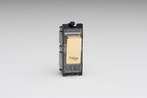Varilight G201DV.FG PowerGrid Module Brass 20A 1-Way Double Pole Switch 'Fridge'