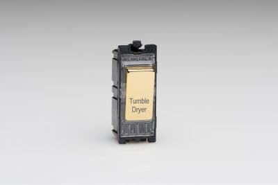 Varilight G201DV.TD PowerGrid Module Brass 20A 1-Way Double Pole Switch 'Tumble Dryer'