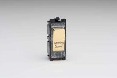 Varilight G201DV.WD PowerGrid Module Brass 20A 1-Way Double Pole Switch 'Warming Drawer'