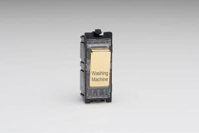 Varilight G201DV.WM PowerGrid Module Brass 20A 1-Way Double Pole Switch 'Washing Machine'