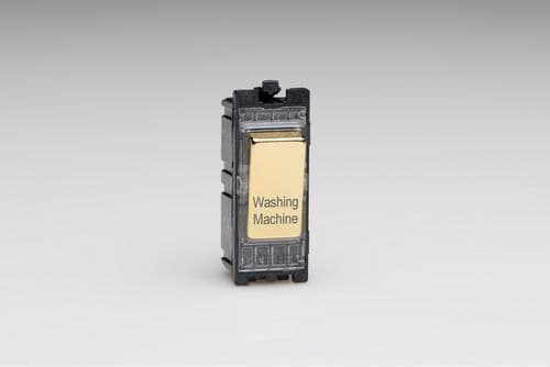 Varilight G201DV.WM PowerGrid Module Brass 20A 1-Way Double Pole Switch 'Washing Machine'