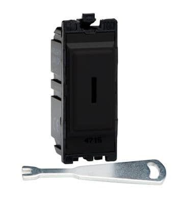 Varilight G202SKB Powergrid Module Black 20A 2-Way Single Pole Key Switch