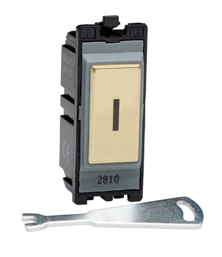 Varilight G202SKV Powergrid Module Brass 20A 2-Way Single Pole Key Switch