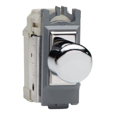 Varilight GPINTC Powergrid Module Chrome Intermediate Push-On/Off Switch (Dummy Dimmer) 6A