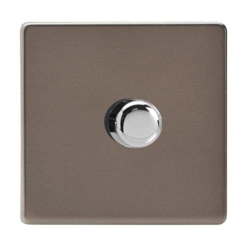 Varilight HDR3S Screwless Pewter 1 Gang 2-Way Push-On/Off Dimmer 60-400W V-Dim
