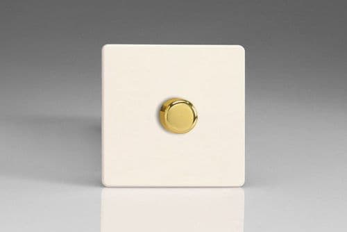 Varilight HDY3VS.PD Screwless Primed Brass V-Dim 1 Gang 2 Way Push-On/Off Rotary Dimmer 60-400W