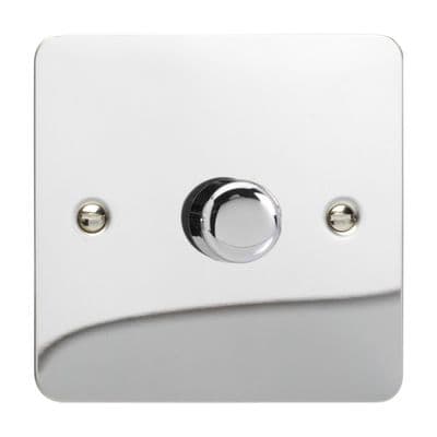 Varilight HFC3 Ultraflat Polished Chrome 1 Gang 2-Way Push-On/Off Dimmer 60-400W V-Dim