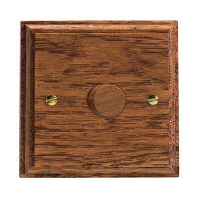 Varilight HK3MO Kilnwood Medium Oak 1 Gang 2-Way Push-On/Off Dimmer 60-400W V-Dim