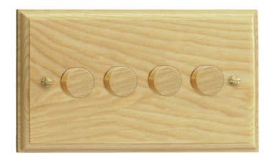 Varilight HK44A Kilnwood Ash 4 Gang 2-Way Push-On/Off Dimmer 40-250W V-Dim
