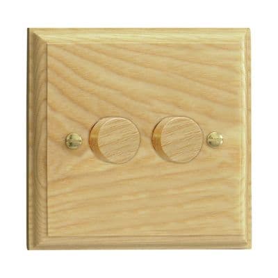 Varilight HK4A Kilnwood Ash 2 Gang 2-Way Push-On/Off Dimmer 40-250W V-Dim