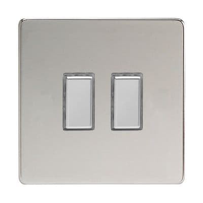 Varilight JDCES002S Screwless Polished Chrome 2 Gang Touch Dimming Slave (use with V-Pro Master)