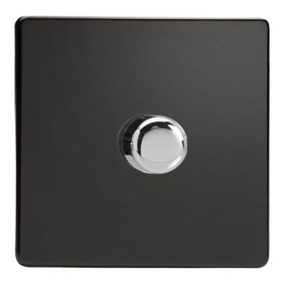 Varilight JDLM101S Screwless Premium Black 1 Gang V-Pro Multi-Way Master LED Dimmer 120W