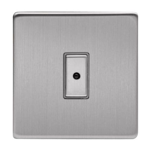 Varilight JDSE101S Screwless Brushed Steel 1 Gang V-Pro Remote/Touch Master LED Dimmer 0-100W