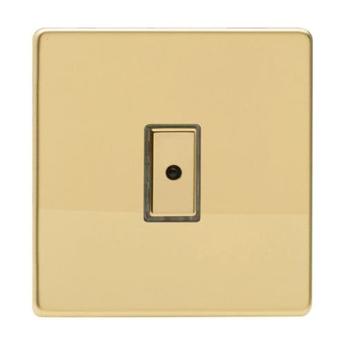 Varilight JDVE101S Screwless Polished Brass 1 Gang V-Pro Remote/Touch Master LED Dimmer 0-100W