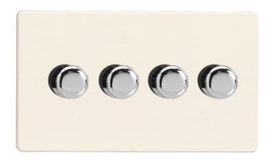 Varilight JDYDP254S.PD Screwless Primed 4 Gang 2-Way Push-On/Off LED Dimmer 0-120W V-Pro
