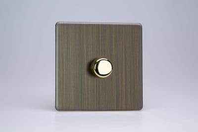 Varilight JDYS1S.AB Screwless Antique Brass 1 Gang V-Pro Companion Controller