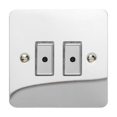 Varilight JFCE102 Ultraflat Polished Chrome 2 Gang V-Pro Remote/Touch Master LED Dimmer 0-100W