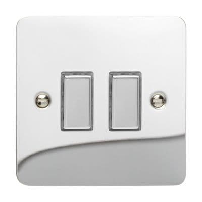 Varilight JFCES002 Ultraflat Polished Chrome 2 Gang Touch Dimming Slave (use with V-Pro Master)