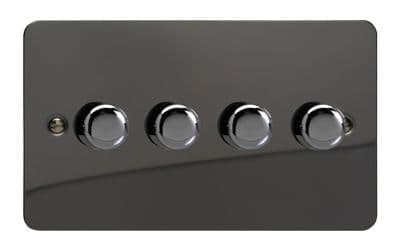 Varilight JFIDP254 Ultraflat Iridium Black 4 Gang 2-Way Push-On/Off LED Dimmer 0-120W V-Pro