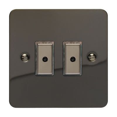 Varilight JFIE102 Ultraflat Iridium Black 2 Gang V-Pro Remote/Touch Master LED Dimmer 0-100W