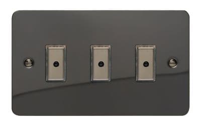 Varilight JFIE103 Ultraflat Iridium Black 3 Gang V-Pro Remote/Touch Master LED Dimmer 0-100W