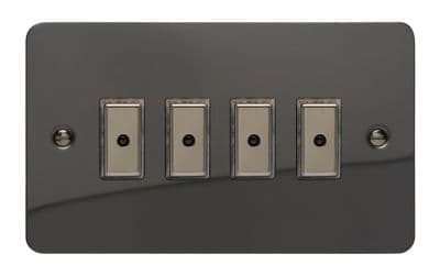 Varilight JFIE104 Ultraflat Iridium Black 4 Gang V-Pro Remote/Touch Master LED Dimmer 0-100W