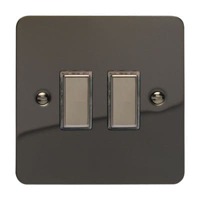 Varilight JFIES002 Ultraflat Iridium Black 2 Gang Touch Dimming Slave (use with V-Pro Master)