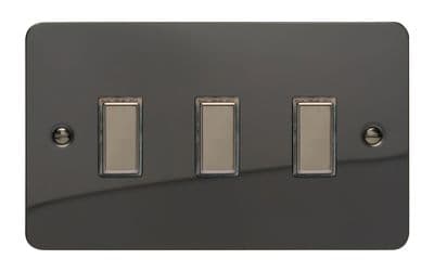 Varilight JFIES003 Ultraflat Iridium Black 3 Gang Touch Dimming Slave (use with V-Pro Master)