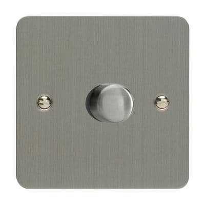 Varilight JFSP401 Ultraflat Brushed Steel 1 Gang 2-Way Push-On/Off LED Dimmer 0-120W V-Pro