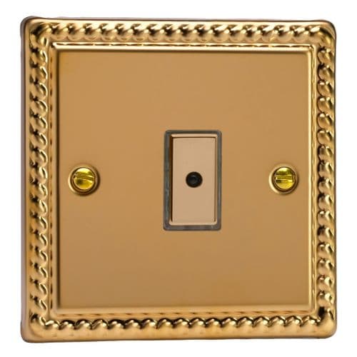 Varilight JGE101 Georgian Polished Brass 1 Gang V-Pro Remote/Touch Master LED Dimmer 0-100W