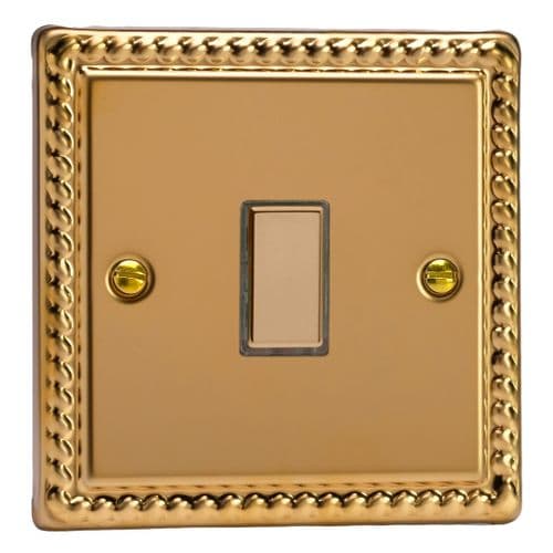 Varilight JGES001 Georgian Polished Brass 1 Gang Touch Dimming Slave (use with V-Pro Master)