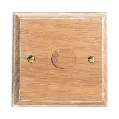 Varilight JK1LO Kilnwood Limed Oak 1 Gang 2-Way Push-On/Off LED Dimmer 0-120W V-Pro