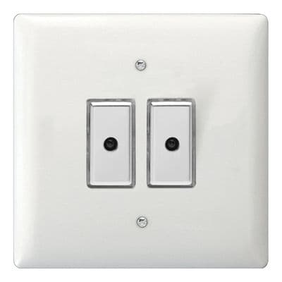 Varilight JOE102C Value Polar White 2 Gang Multi-Way Touch Master LED Dimmer 100W