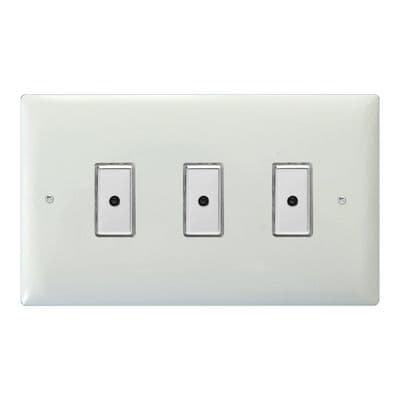 Varilight JOE103C Value Polar White 3 Gang Multi-Way Touch Master LED Dimmer 100W