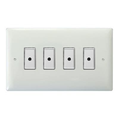 Varilight JOE104C Value Polar White 4 Gang Multi-Way Touch Master LED Dimmer 100W
