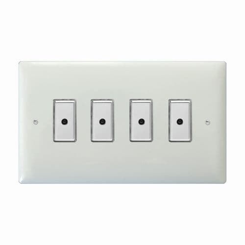 Varilight JOE104C Value Polar White 4 Gang Multi-Way Touch Master LED Dimmer 100W