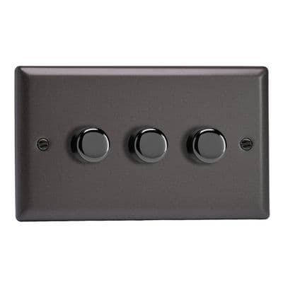 Varilight JPDP303 Classic Graphite 21 3 Gang 2-Way Push On/Off LED Dimmer 0-120W V-Pro